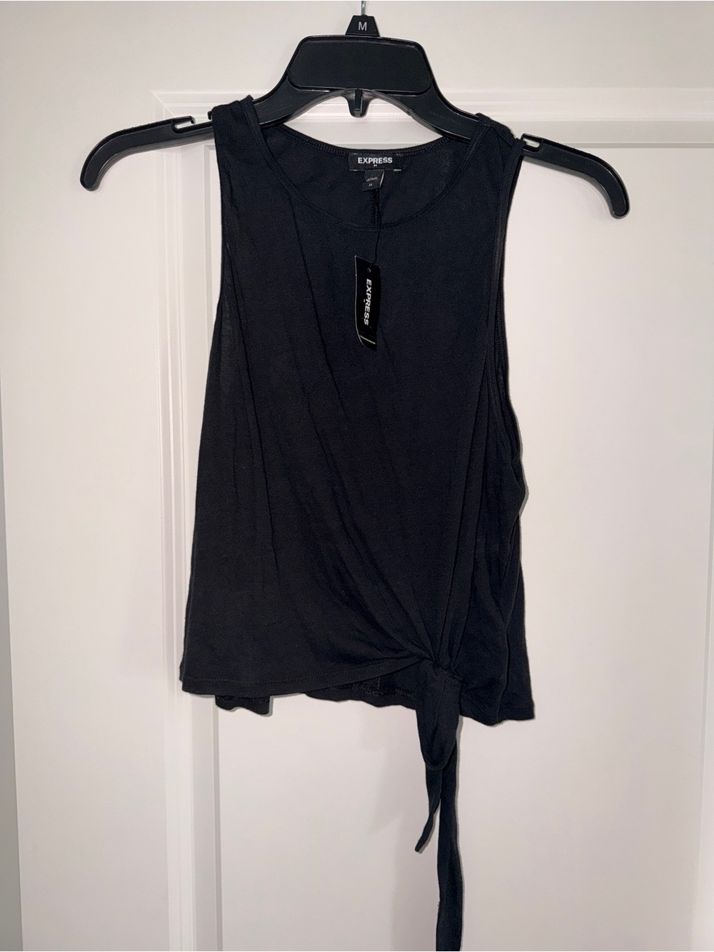 Express Black Tie-Front Sleeveless Tank